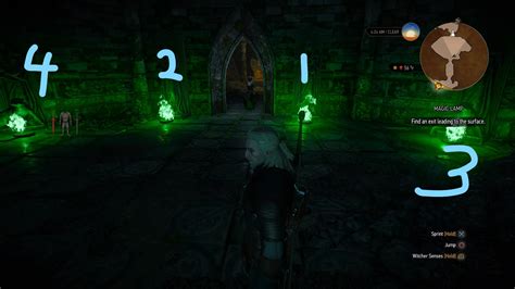 The witcher 3 light the braziers in the correct order For this path you'll need to visit each of the three braziers in the area (#3)